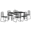 vidaXL Poly Rattan Dining Set in Black