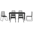 vidaXL Poly Rattan Dining Set in Black