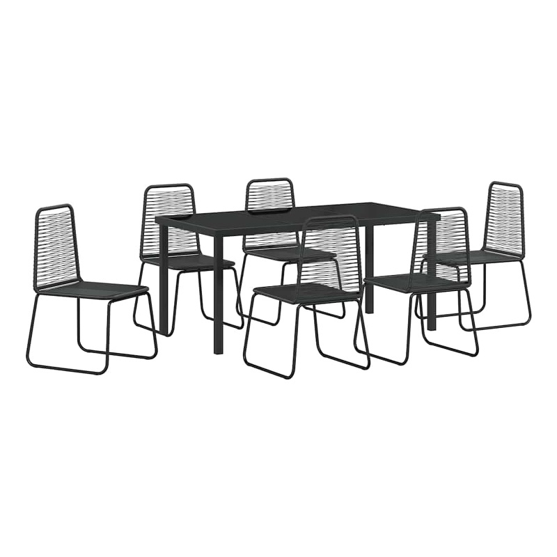 vidaXL Poly Rattan Dining Set in Black