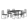 vidaXL Poly Rattan Dining Set in Black