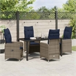 vidaXL Steel Furniture Set with Cushions in Gray