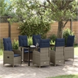 vidaXL Steel Furniture Set with Cushions in Gray