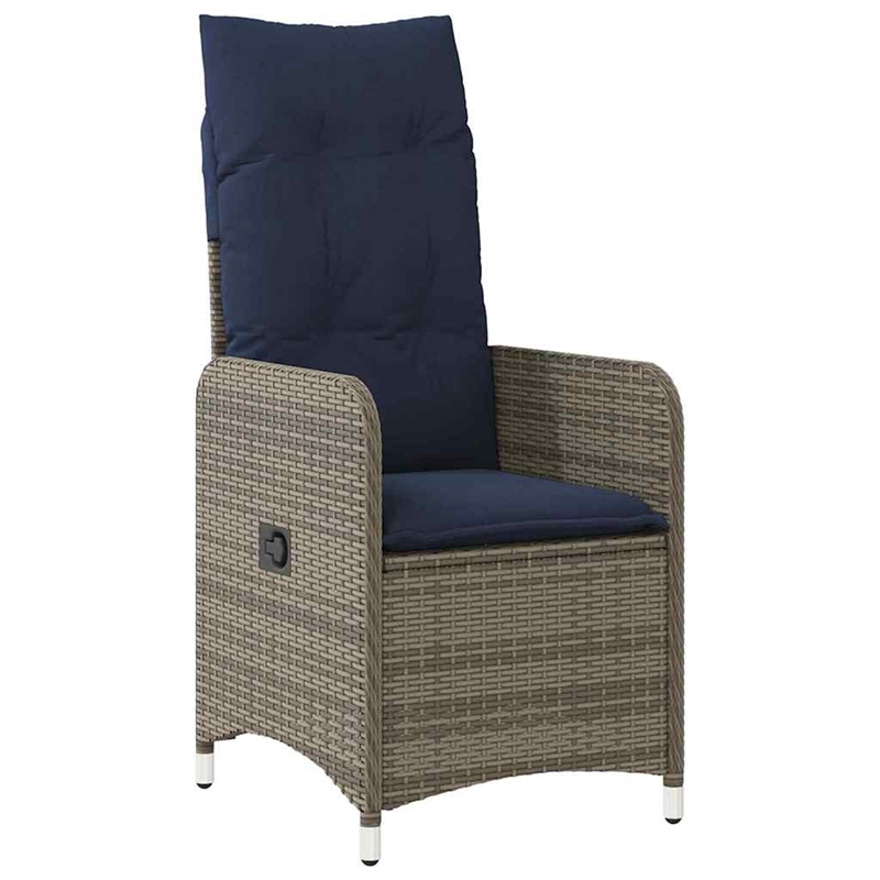 vidaXL Steel Furniture Set with Cushions in Gray