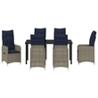 vidaXL Steel Furniture Set with Cushions in Gray