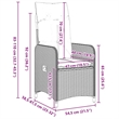 vidaXL Steel Furniture Set with Cushions in Gray