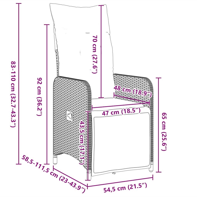 vidaXL Steel Furniture Set with Cushions in Gray