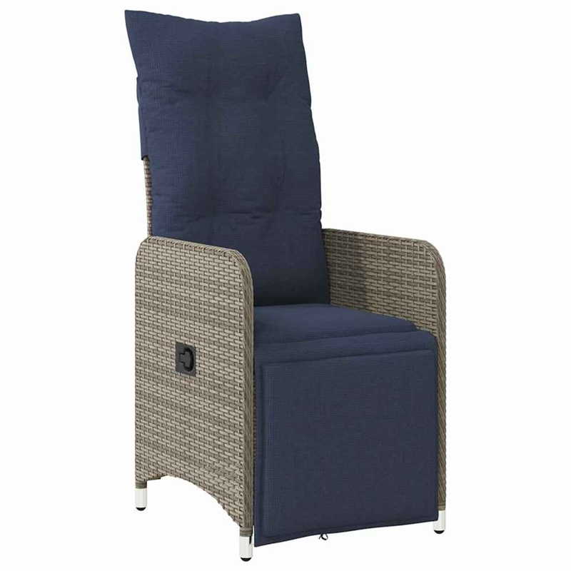 vidaXL Steel Furniture Set with Cushions in Gray