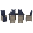 vidaXL Steel Furniture Set with Cushions in Gray