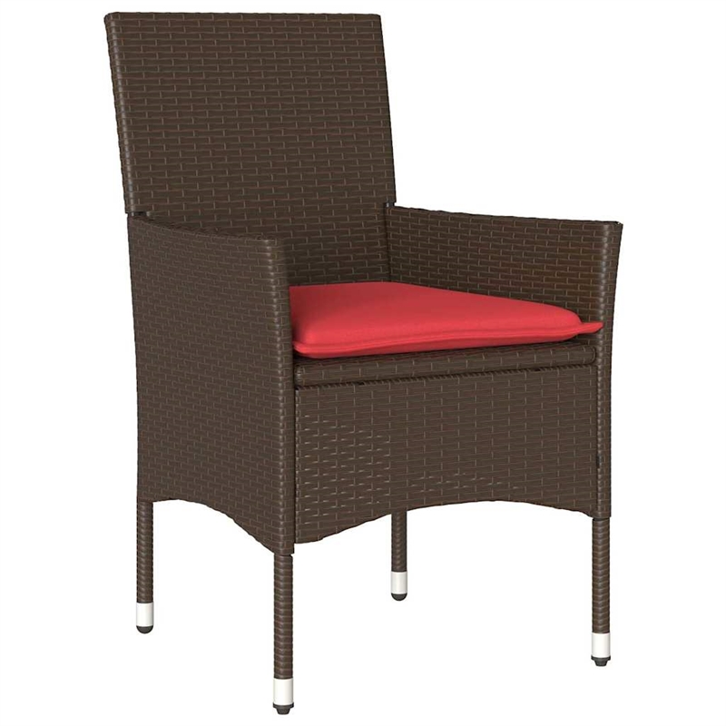 vidaXL Steel Furniture Set with Cushions in Brown