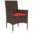 vidaXL Steel Furniture Set with Cushions in Brown