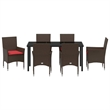vidaXL Steel Furniture Set with Cushions in Brown