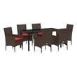 vidaXL Steel Furniture Set with Cushions in Brown