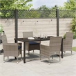 vidaXL Steel Furniture Set with Cushions in Gray