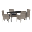 vidaXL Steel Furniture Set with Cushions in Gray