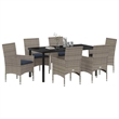 vidaXL Steel Furniture Set with Cushions in Gray