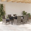 vidaXL Steel Furniture Set with Cushions in Gray