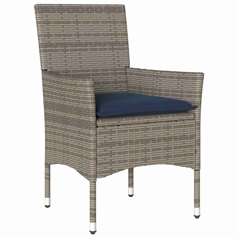 vidaXL Steel Furniture Set with Cushions in Gray