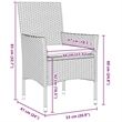 vidaXL Steel Furniture Set with Cushions in Gray
