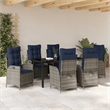 vidaXL Dining Set with Cushions in Black/Gray