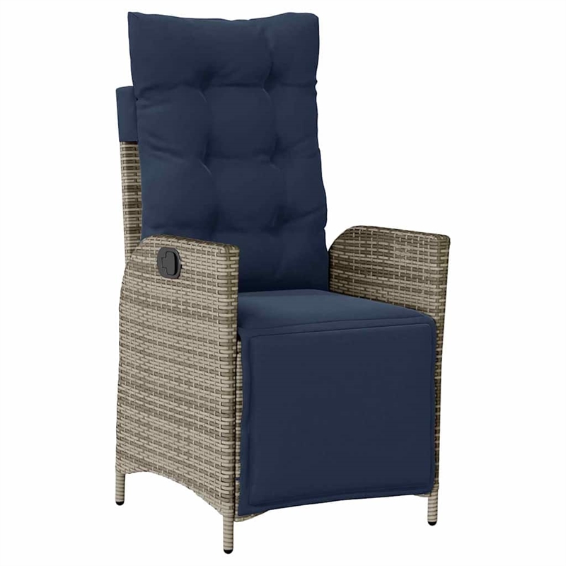 vidaXL Dining Set with Cushions in Black/Gray