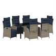 vidaXL Dining Set with Cushions in Black/Gray