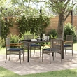 vidaXL Steel Dining Set with Cushions in Black/Gray