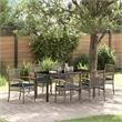 vidaXL Steel Dining Set with Cushions in Black/Gray