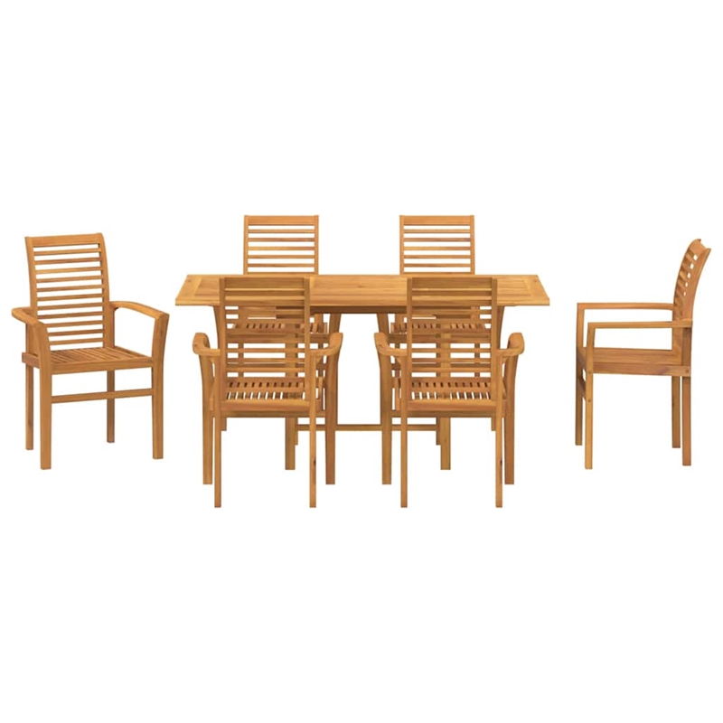 vidaXL Wood Dining Set in Brown