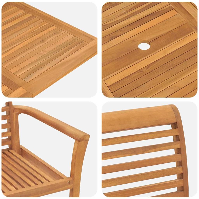 vidaXL Wood Dining Set in Brown