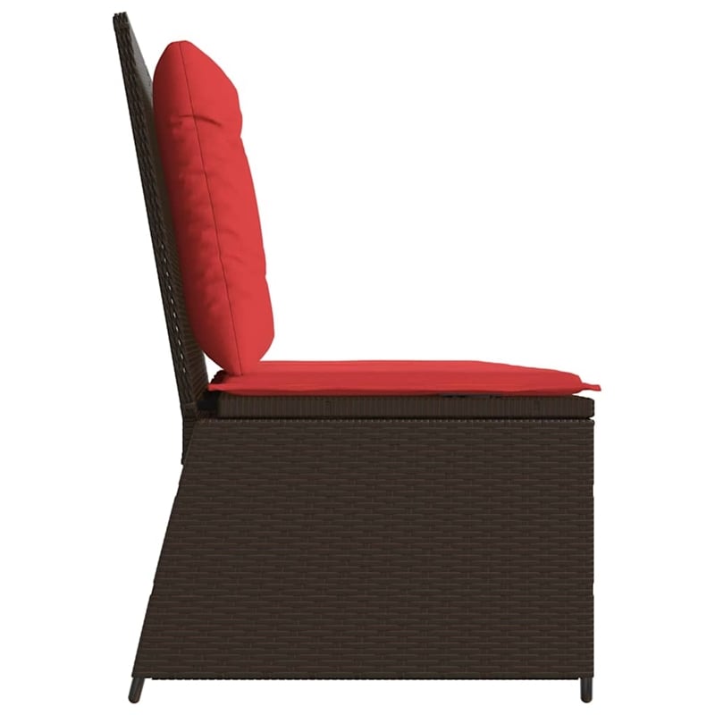 vidaXL Poly Rattan Small Garden Bench in Brown