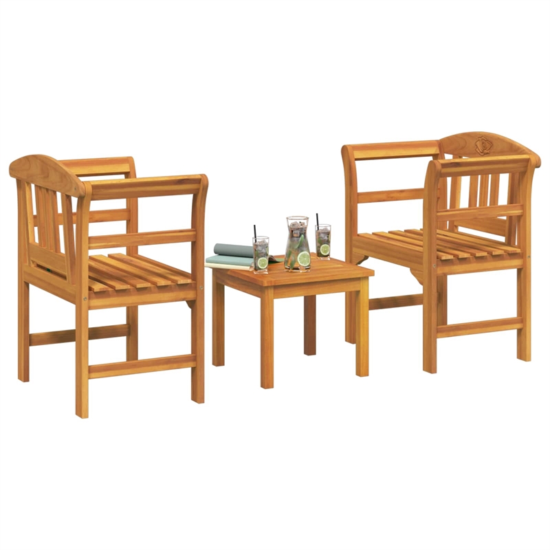 vidaXL Solid Acacia Wood Lounge Set in Brown