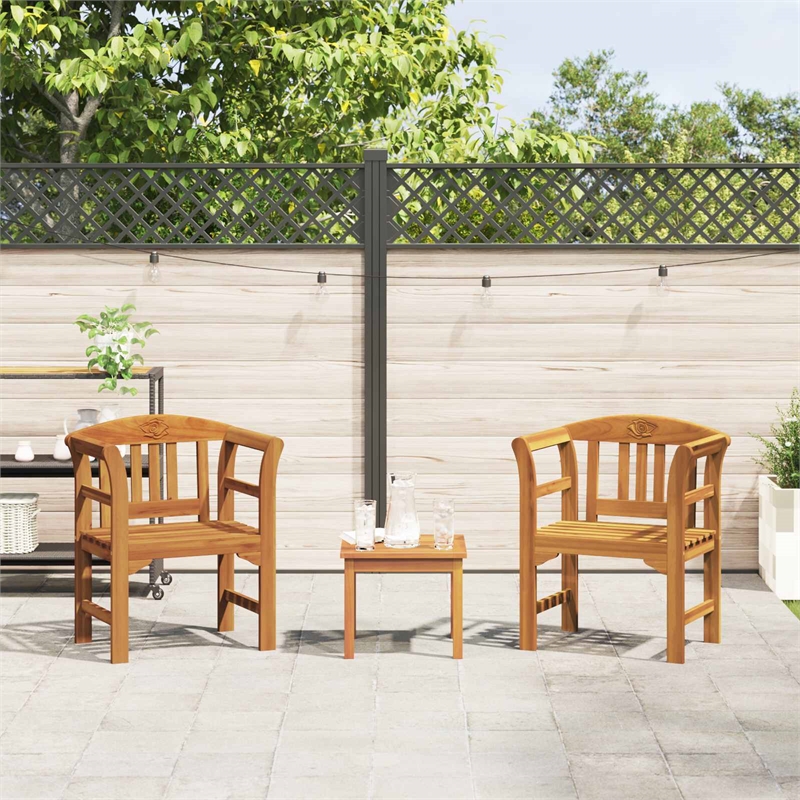 vidaXL Solid Acacia Wood Lounge Set in Brown