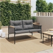 vidaXL Steel Small Garden Bench in Black/Anthracite