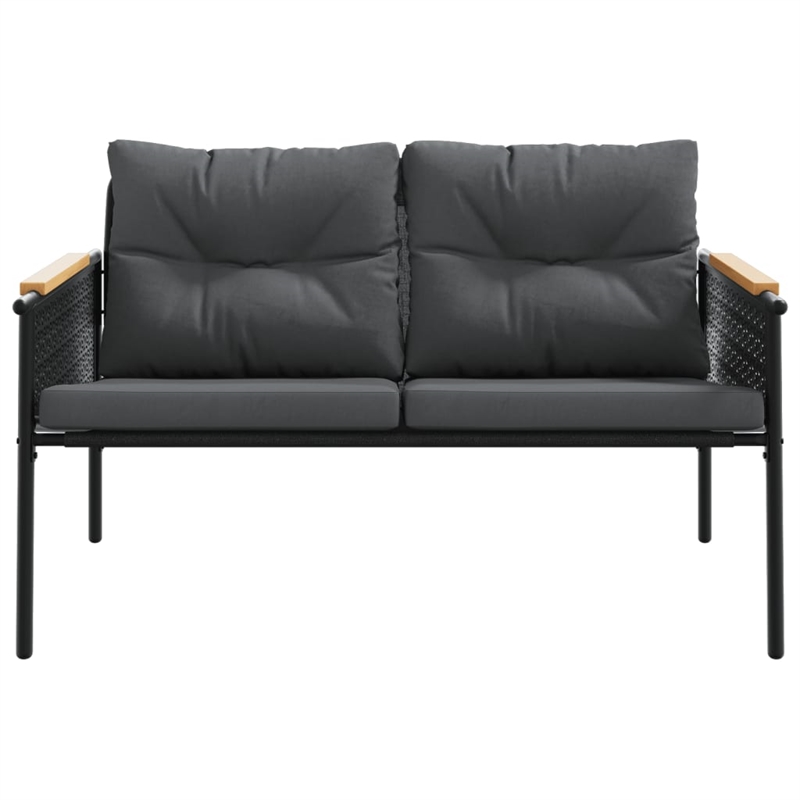 vidaXL Steel Small Garden Bench in Black/Anthracite