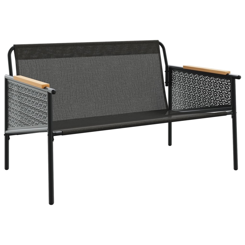 vidaXL Steel Small Garden Bench in Black/Anthracite