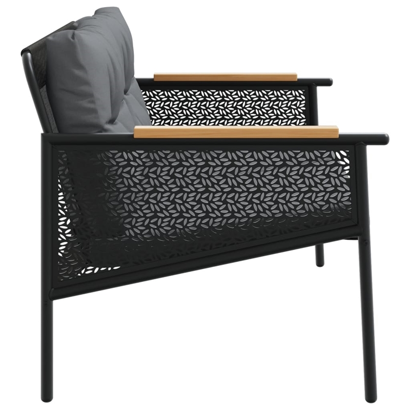 vidaXL Steel Small Garden Bench in Black/Anthracite