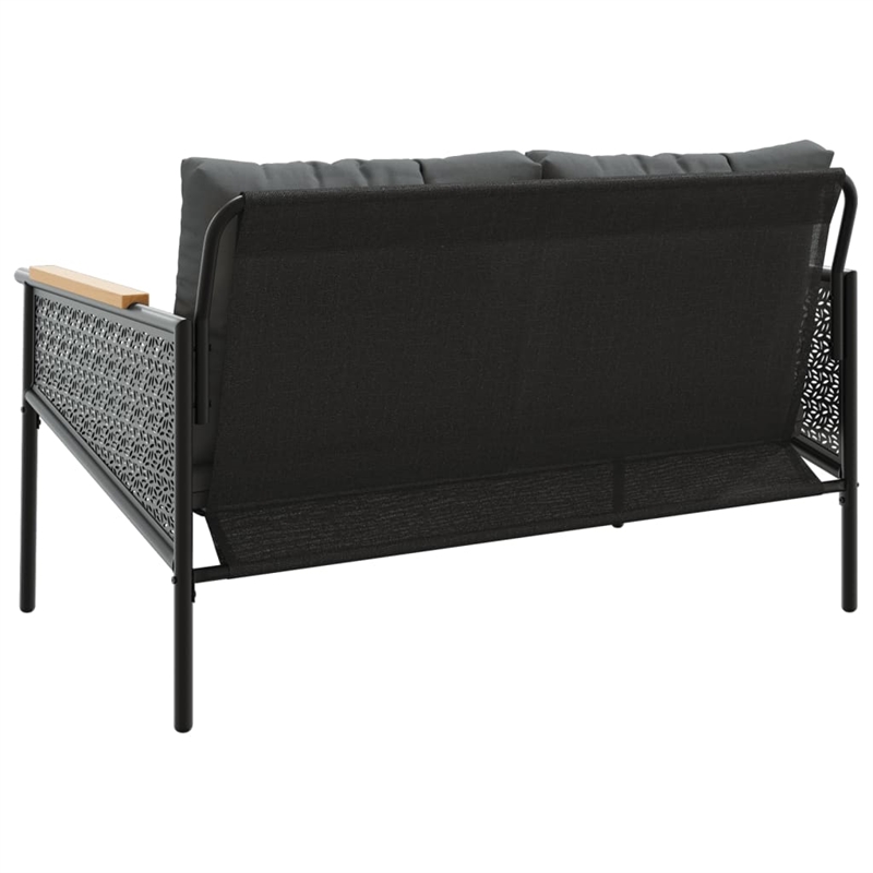 vidaXL Steel Small Garden Bench in Black/Anthracite