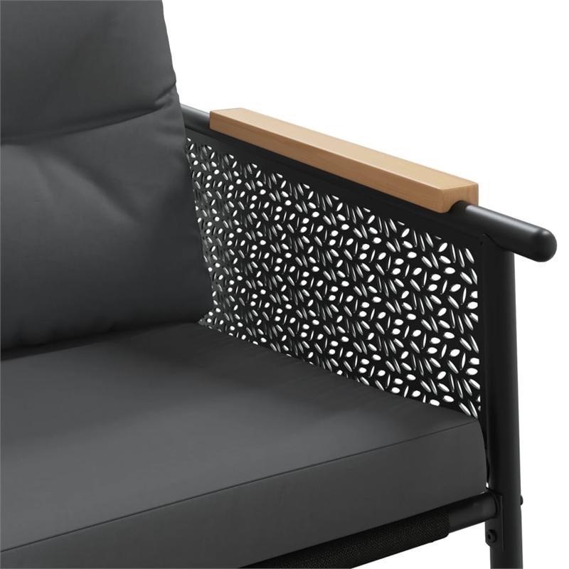 vidaXL Steel Small Garden Bench in Black/Anthracite