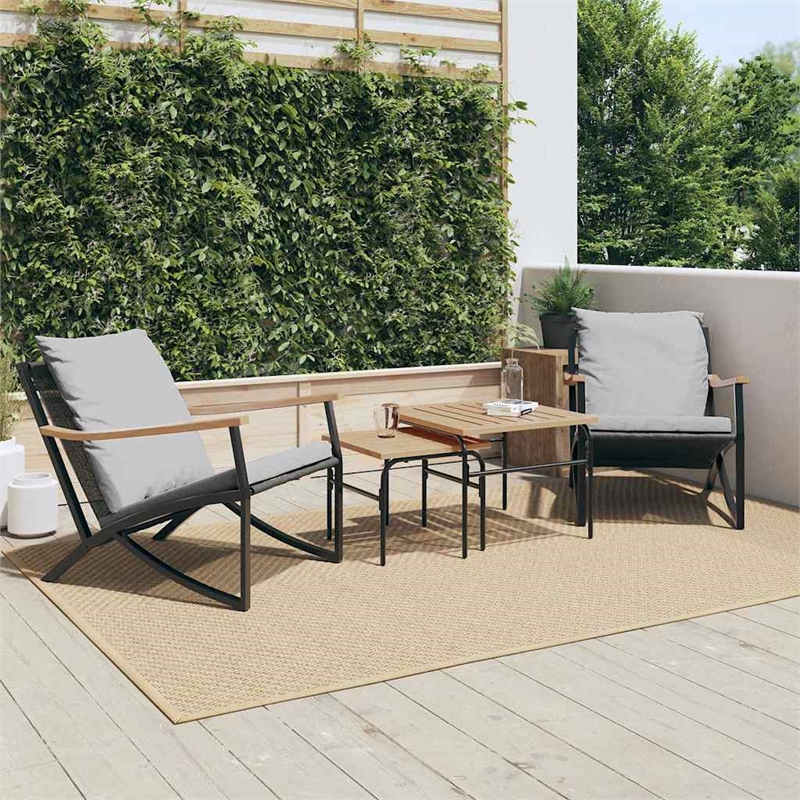 vidaXL Steel Furniture Set in Black/Gray