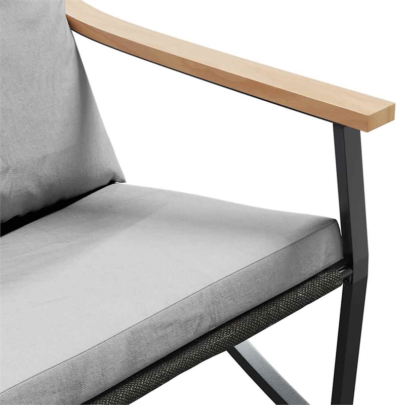 vidaXL Steel Furniture Set in Black/Gray