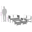 vidaXL Solid Acacia Wood Small Sofa Set in Gray/Blue