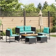 vidaXL Poly Rattan Sofa Set in Black