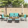 vidaXL Poly Rattan Sofa Set in Black