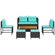 vidaXL Poly Rattan Sofa Set in Black