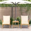vidaXL Solid Acacia Wood Sofa Set in Natural