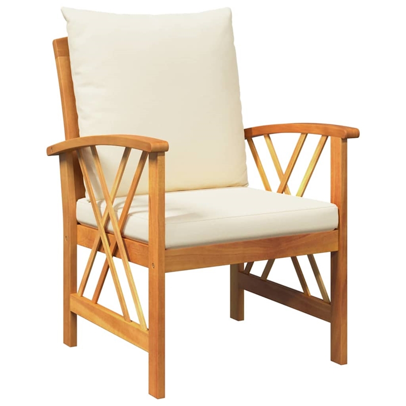 vidaXL Solid Acacia Wood Sofa Set in Natural