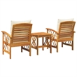 vidaXL Solid Acacia Wood Sofa Set in Natural