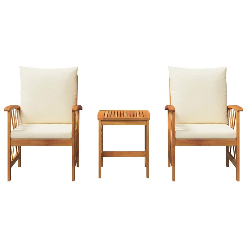 vidaXL Solid Acacia Wood Sofa Set in Natural