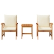 vidaXL Solid Acacia Wood Sofa Set in Natural