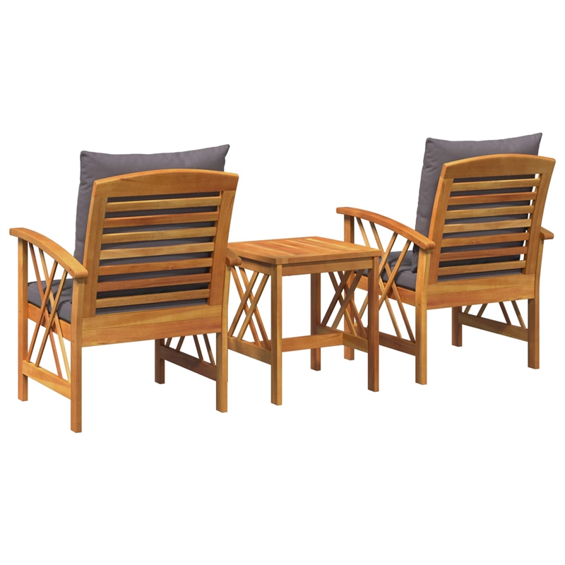 vidaXL Solid Acacia Wood Sofa Set in Natural